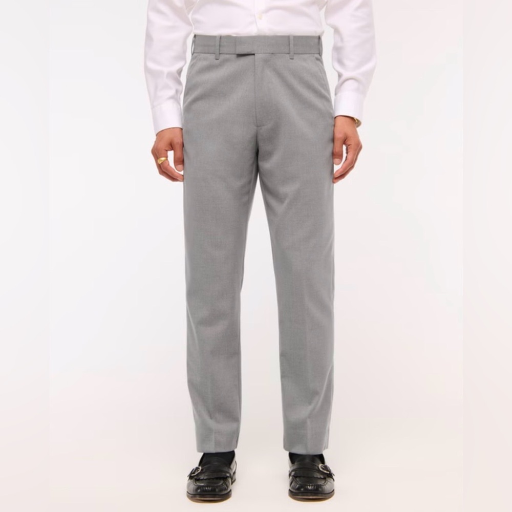A&F Collins Slim Suit Pant - Light Gray (34x34)